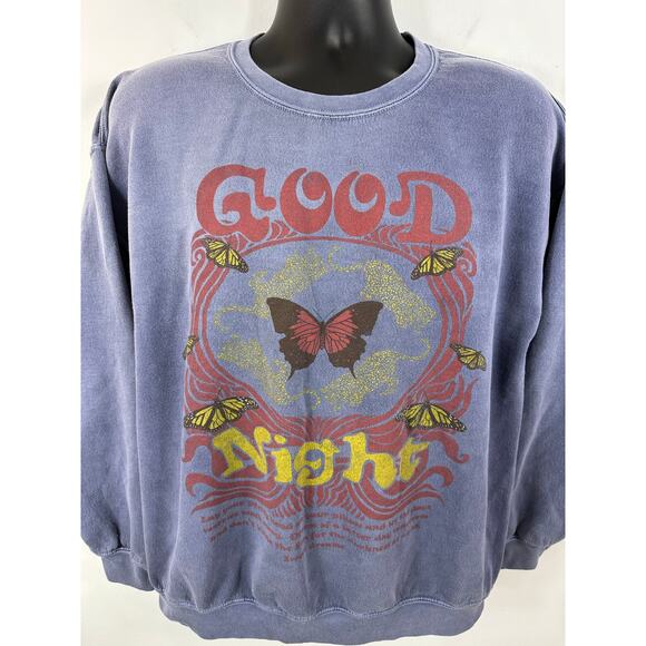 Urban Outfitters Project Social T Crew Sweatshirt Good Night Graphic Small / Med - Picture 10 of 10